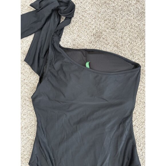 J. Crew Bow One Shoulder One Piece Padded Black Swimsuit UPF NWT 12 Vacation - Picture 9 of 9